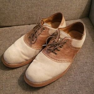 Men's tan & brown suede & leather shoes